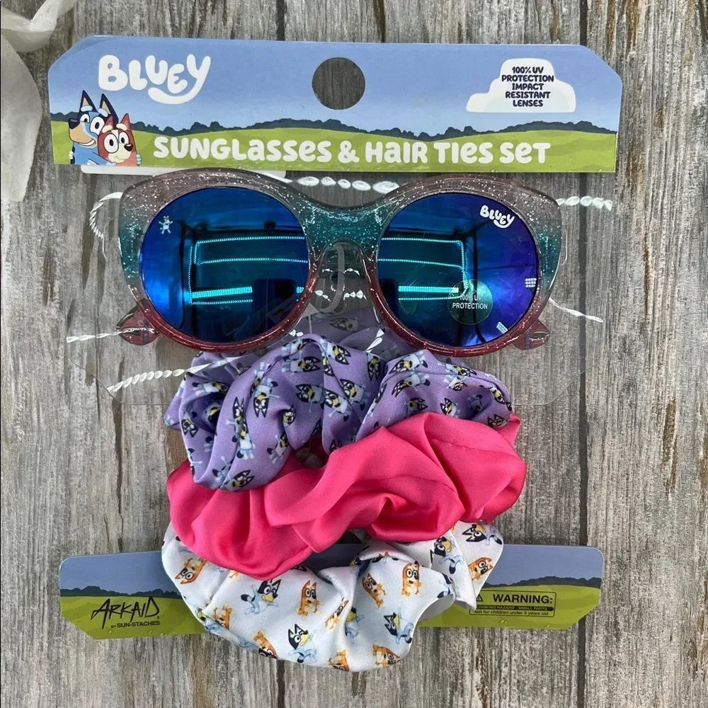Bluey Kids Sunglasses Set - Blue and Purple